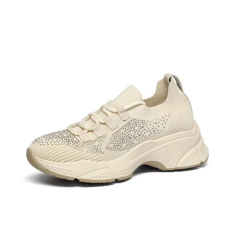 GOLDLION Breathable Lightweight Height Increasing Low Top Casual Shoes Women's-6