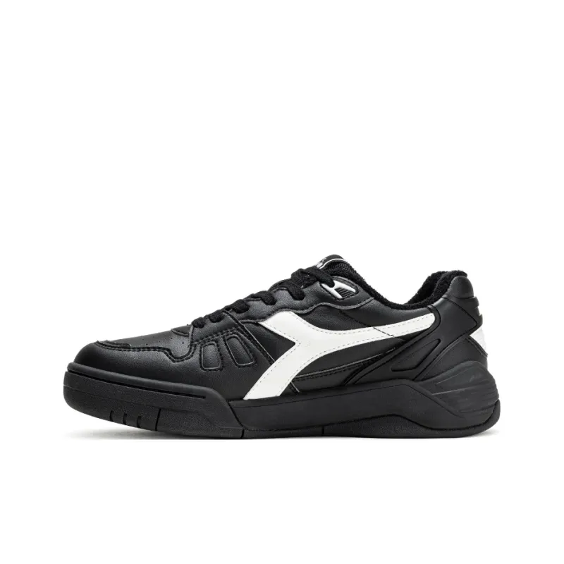 Diadora B.Action Slip Resistant Low Top Tennis Shoes Unisex Black White-0