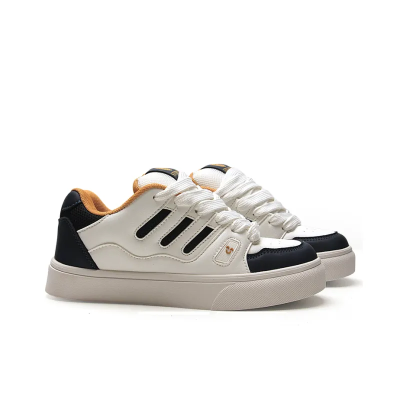 STUR YSN Wear resistant And Lightweight Low Top Skateboard Shoes Unisex White Dark Blue-4