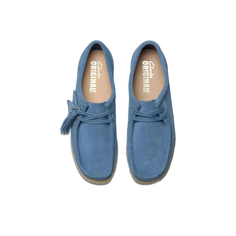Clarks Suede Wear Resistant Low Top Casual Shoes Women's Blue-3