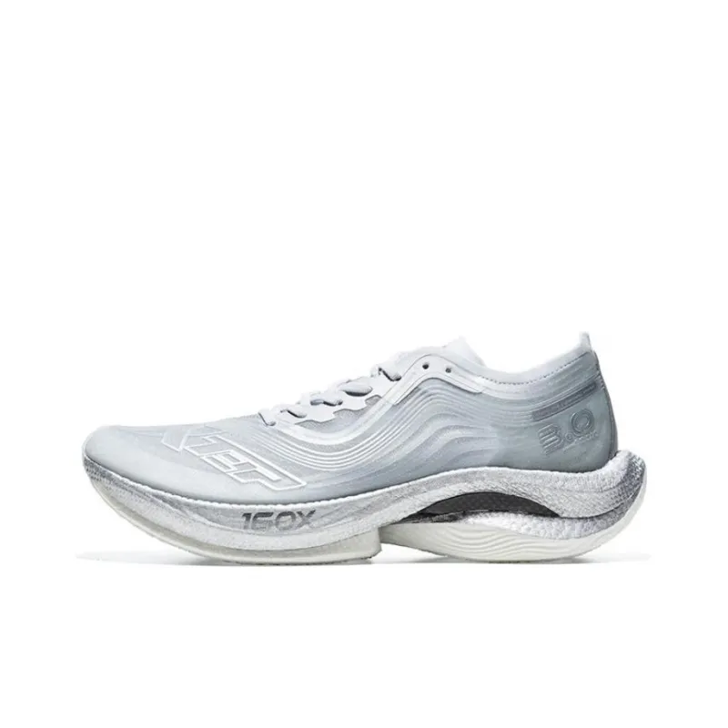 XTEP 160X 3.0 Cushioning Anti Slip And Wear Resistant Low Top Running Shoes Women's Gray Silver-0