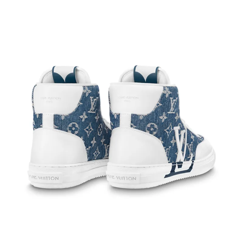 LOUIS VUITTON Charlie High Top Denim Monogram White-3