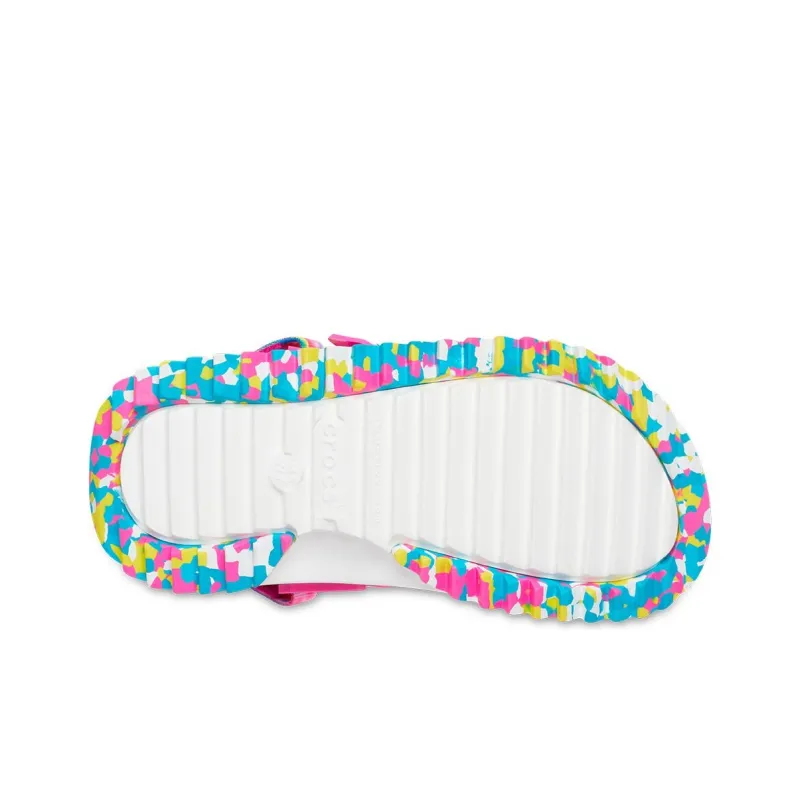 Crocs Aurora Dazzling Hiker Kluke Sports Slippers Unisex White Multicolor-5