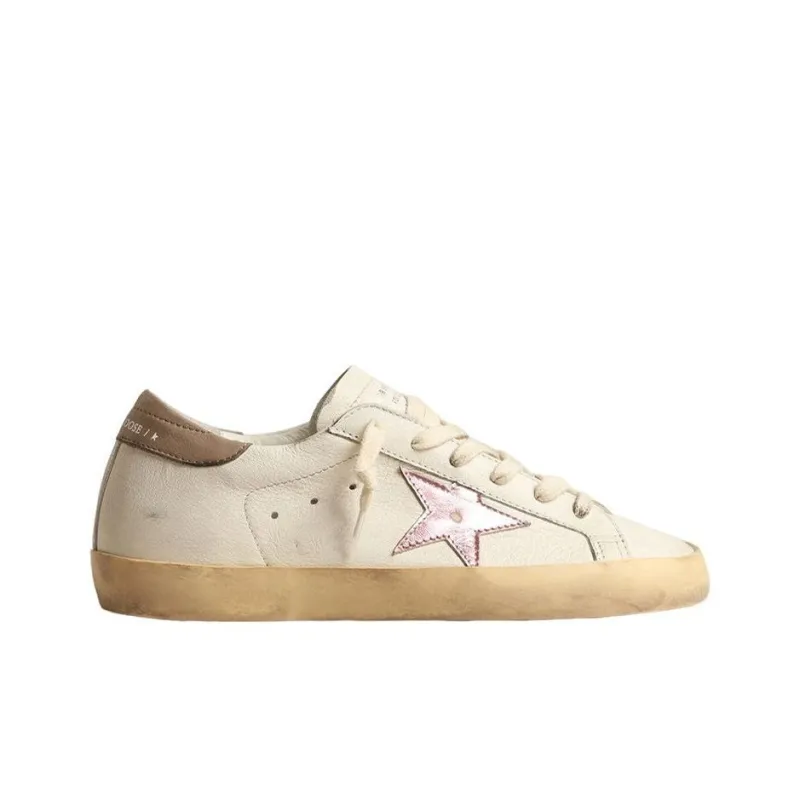 Golden Goose Super Star White Antique Pink Metallic Women's-1