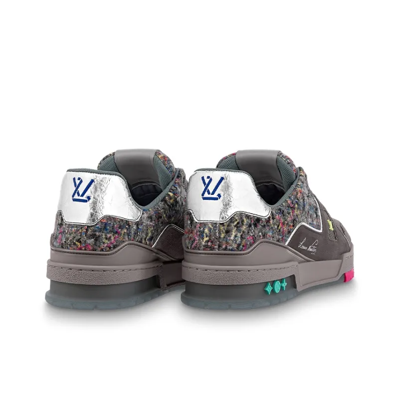 LOUIS VUITTON Lv Trainers 'Grey With Colorful Mesh'-3