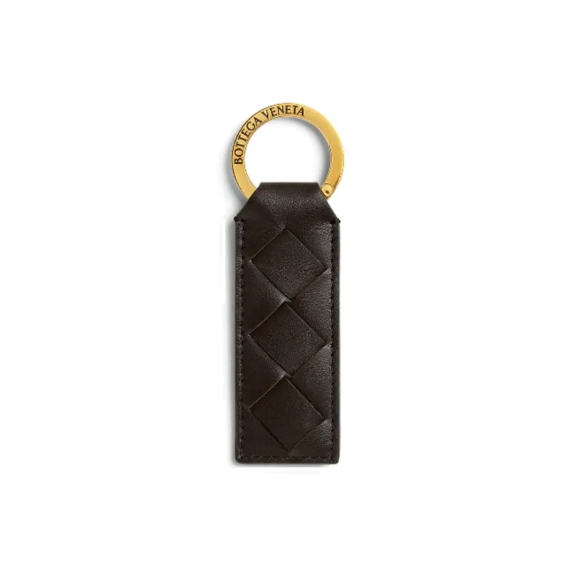 Bottega Veneta Calfskin Metal Keychains Women's Brown-0