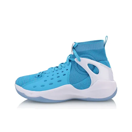 LiNing SONIC 6 Anti Slip Wear Resistant High Top Basketball Shoes Men's Blue