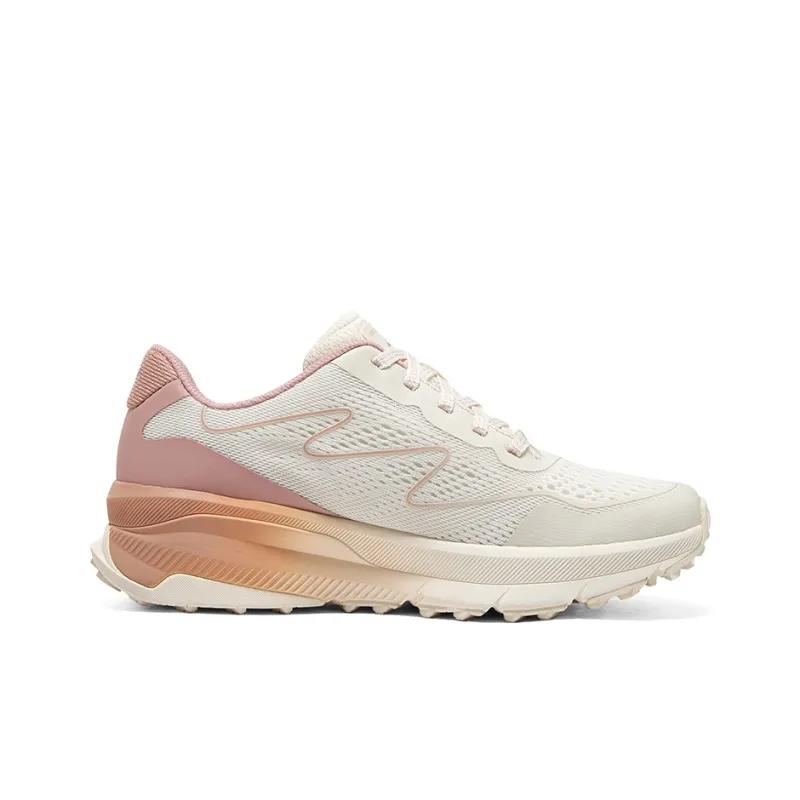 Skechers Switch Back Cushioning Anti Slip And Wear Resistant Low Top Trail Running Running Shoes Women's White Pink-1