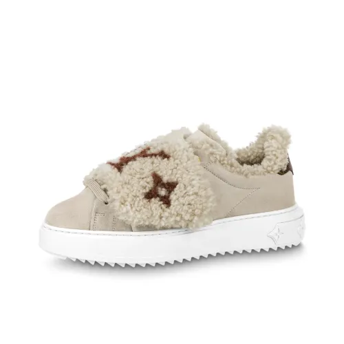 LOUIS VUITTON Time Out Skateboard Shoes Women's Low-Top Beige