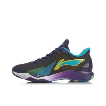 LiNing Raid 3 Generations Anti Slip And Wear Resistant Support Low Top Badminton Shoes Black Blue Purple