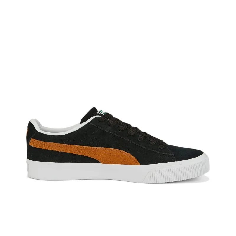 PUMA Suede Bulk Anti Slip Wear Resistant Low Top Skateboard Shoes Unisex Black Orange-1