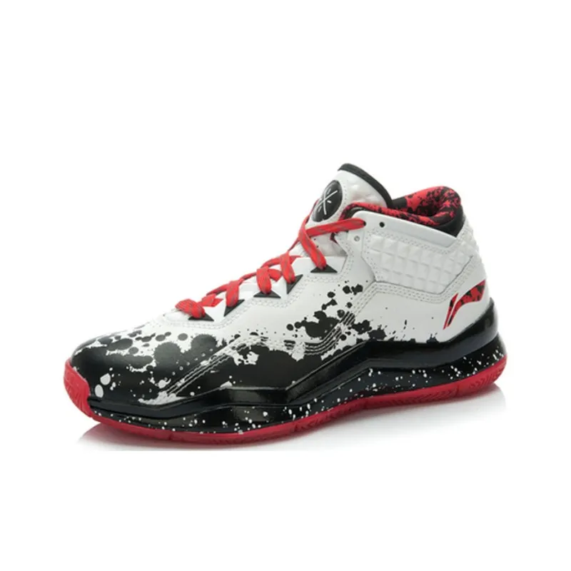 LiNing WOW 3 Way Of Wade 305 Mid-Top Basketball Shoes Men's Black Red White-1