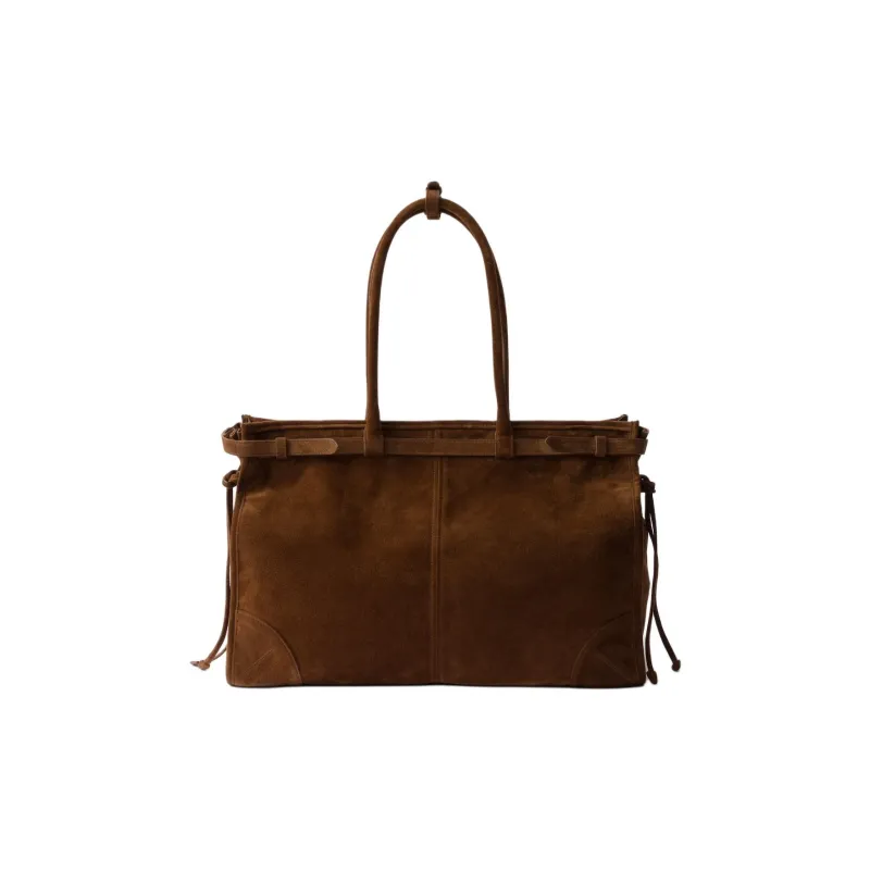 PRADA Nappa Leather Tote Bag, Shopping Bag, Shoulder Bag, Handbag Tubas Unisex Cocoa Brown-2