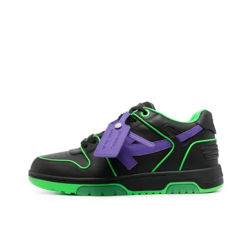 OFF-WHITE Out Of Office OOO Outlined Low Tops Black Green Purple