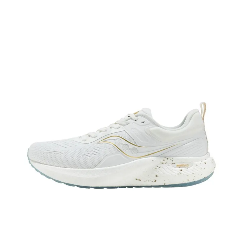 Saucony Surge 2 Anti Slip Wear Resistant Low Top Marathon Running Shoes Unisex White Gray-0