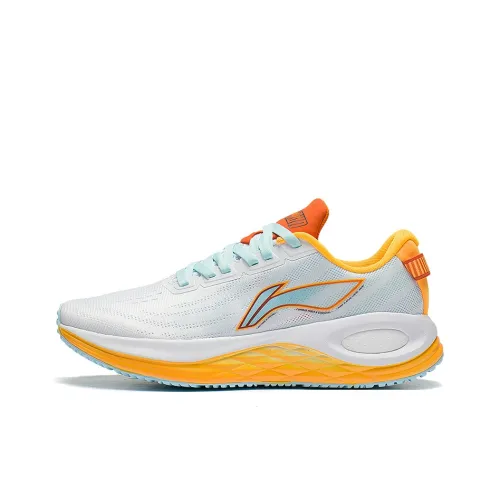 LINING Furious Rider 6.0 Running Shoes Men Low-Top Standard White/Fluorescent Mango Orange