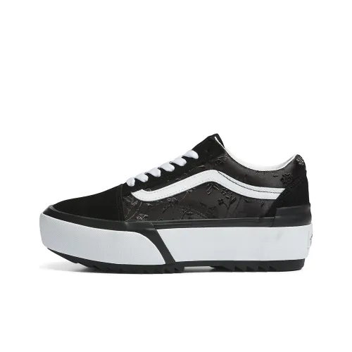 Vans Old Skool Stacked Shoes 'Satin Floral Black' Women's