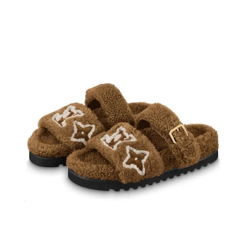 LOUIS VUITTON Paseo Comfort Odor Resistant Slide Slippers Women's Brown-2