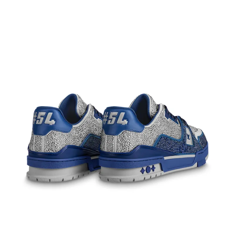 LOUIS VUITTON Trainer Sneakers 'Grey Blue Crystals'-3