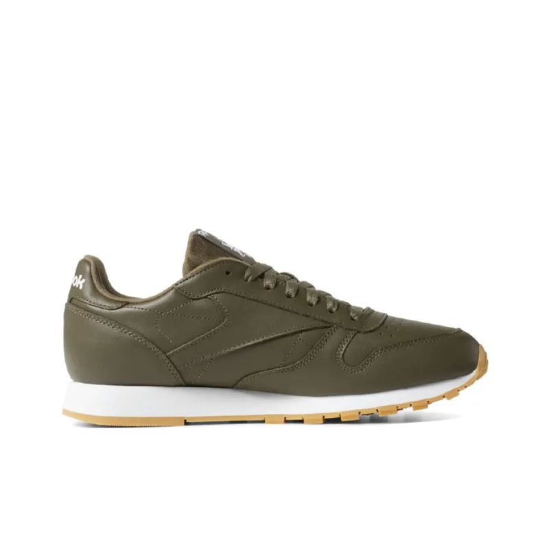 Reebok Classic Leather Running Shoes Men Low-Top Army Green-1