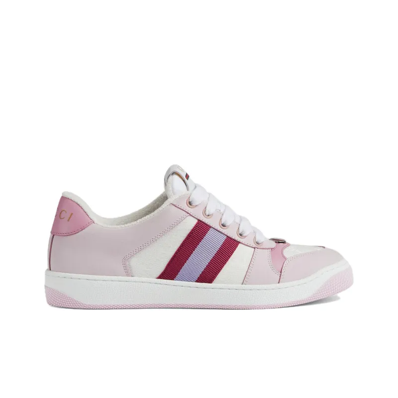 GUCCI Screener Low Top Skateboard Shoes Women's Light Pink-1