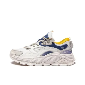 Erke Kunlun Five Elements Cushioning Anti Slip And Wear Resistant Low Top Sports Casual Shoes White Blue