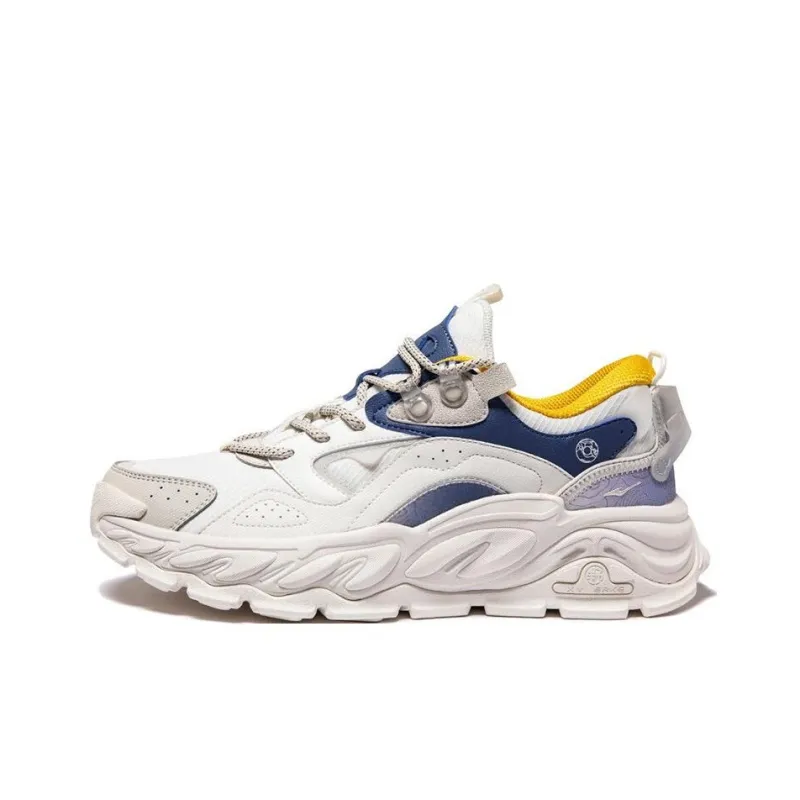 Erke Kunlun Five Elements Cushioning Anti-Slip And Wear-Resistant Low-Top Sports Casual Shoes White Blue-0