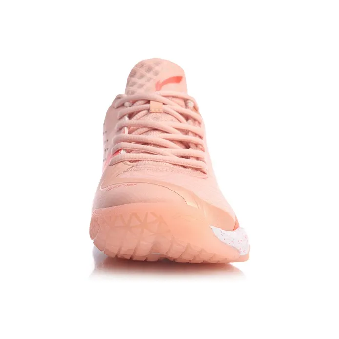 LiNing Raid 3 Cushioned Slip-Resistant Breathable Low-Top Badminton Shoes Women's Orange Pink-3