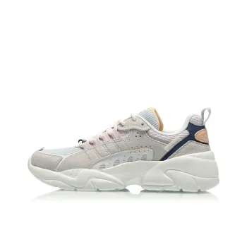 LiNing Moonchaser Cushioning Anti Slip And Wear Resistant Low Top Sports Casual Shoes Women's Gray White