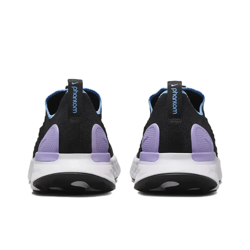 Nike React Phantom Run Flyknit 2 Black Barely Grape University Blue Women's-4