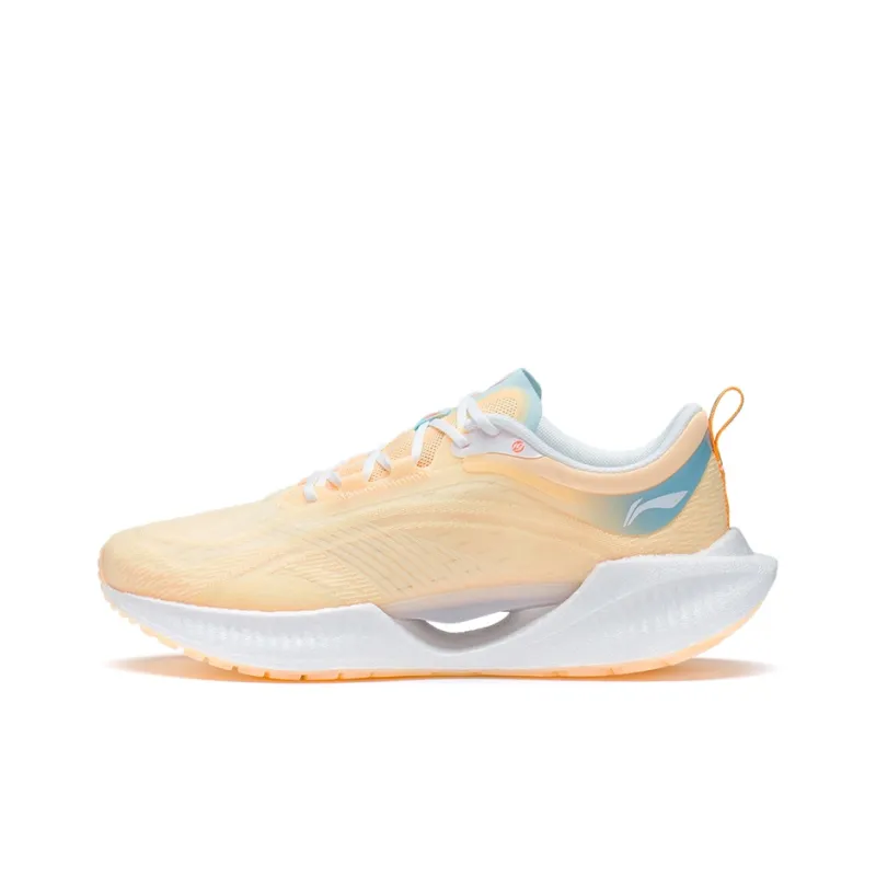 LiNing Super Light 19 Breathable And Lightweight Low Top Running Shoes Women's Fluorescent Milk Yellow-0