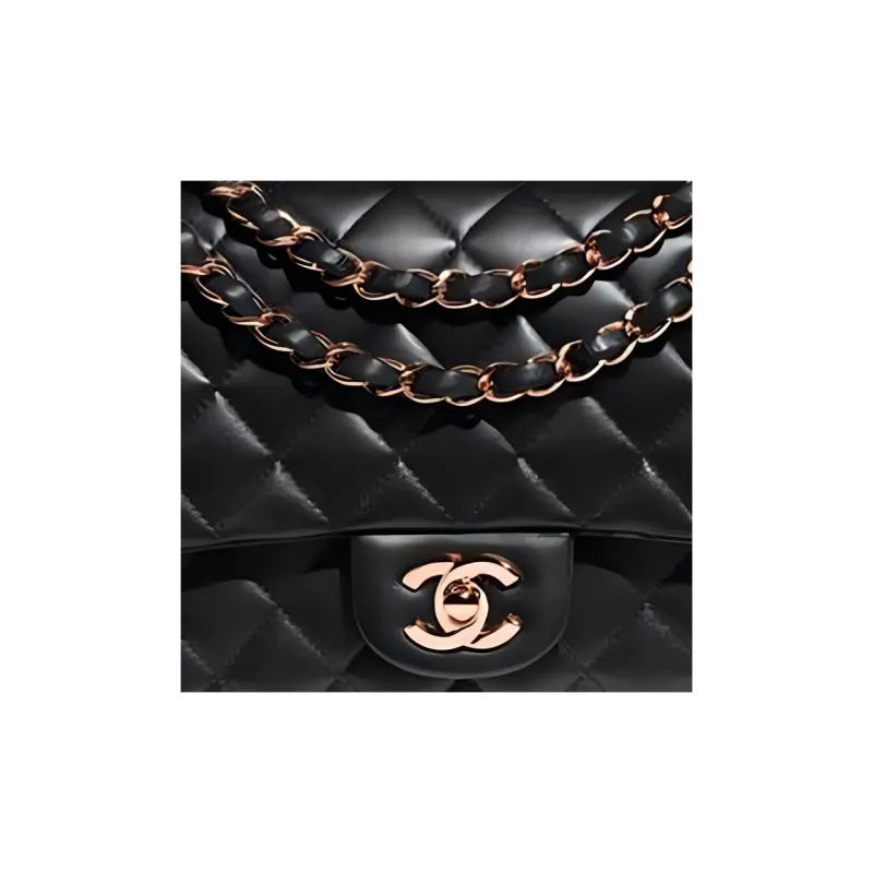 CHANEL Classic Flap CF Lambskin Portable Crossbody Bag, Shoulder Bag Medium Size Women's Black-3