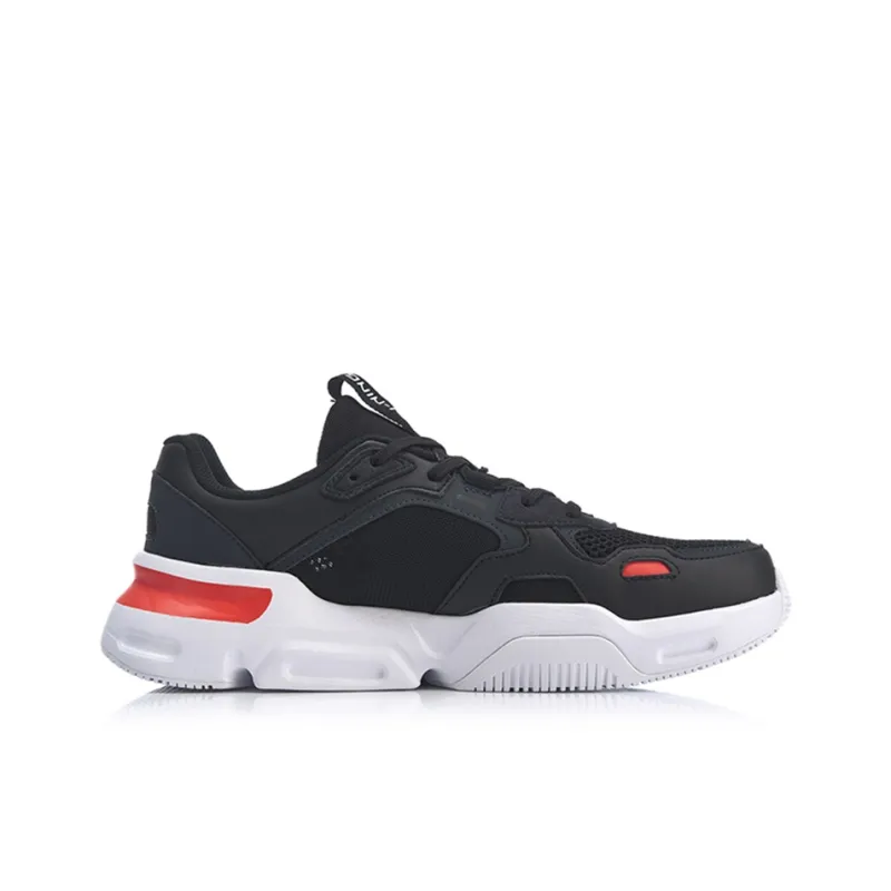 LiNing Shock Absorbers With Slip Resistant And Abrasion Resistant Properties Low Top Sports Casual Shoes Men's Black-1