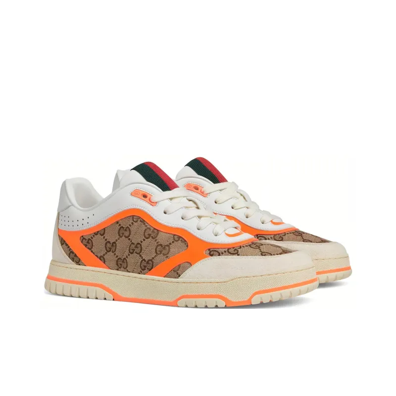 GUCCI Re Web Sneaker 'GG Canvas Beige Bright Orange'-2