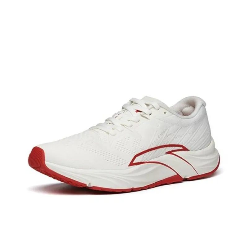 Anta Asphalt Road Fighter 1.0 Asphalt Dominator Low Top Running Shoes Women's White Red-2
