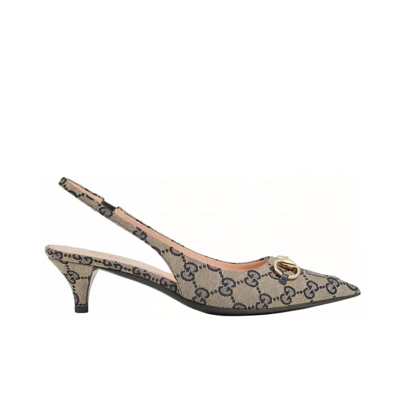 GUCCI 24 Spring And Summer Collection Slim Heel High Heels 4.5cm Women's Beige Blue-1
