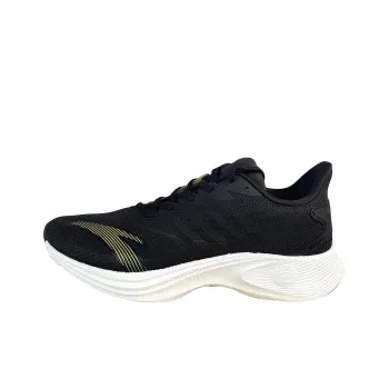 Anta MACH 2.0 Anti Slip Wear Resistant Breathable Lightweight Running Shoes Black Gold