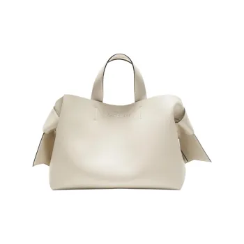 Acne Studios Musubi Calfskin Tote Bag Shopping Bag Shoulder Bag Crossbody Bag Handbag Medium Size Women's White