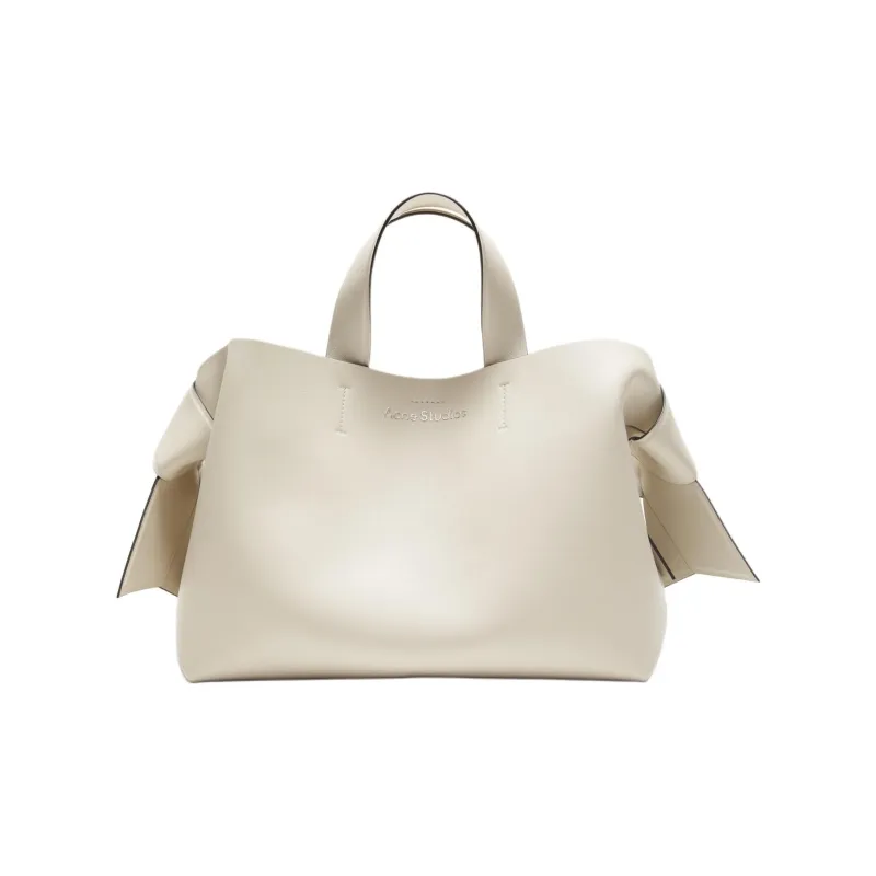 Acne Studios Musubi Calfskin Tote Bag Shopping Bag Shoulder Bag Crossbody Bag Handbag Medium Size Women's White-0