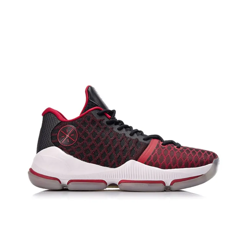LINING WOW 1 Basketball Shoes Men Low Top Black/Red-1