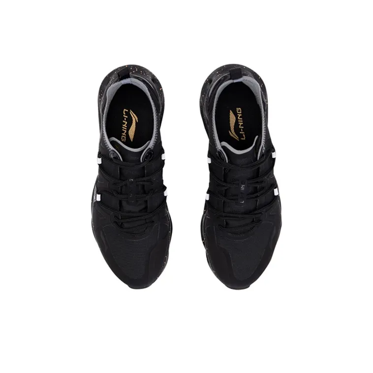 LiNing Li Ning Arc Lightweight Cushioning Rebound Low Top Running Shoes Women's Standard Black-3