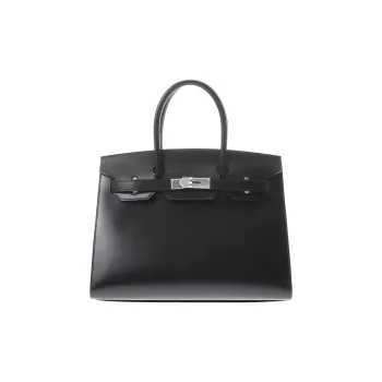 HERMES Birkin Leather Birkin Bag Handbags Women's Noir Black