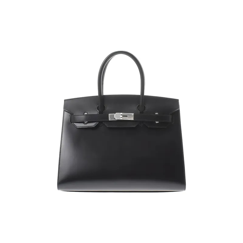 HERMES Birkin Leather Birkin Bag Handbags Women's Noir Black-0