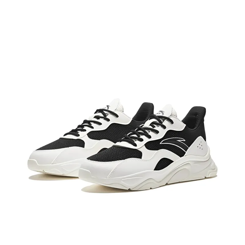 Anta Little Millennium Anti Slip Wear Resistant Low Top Casual Shoes Men's White Black-1