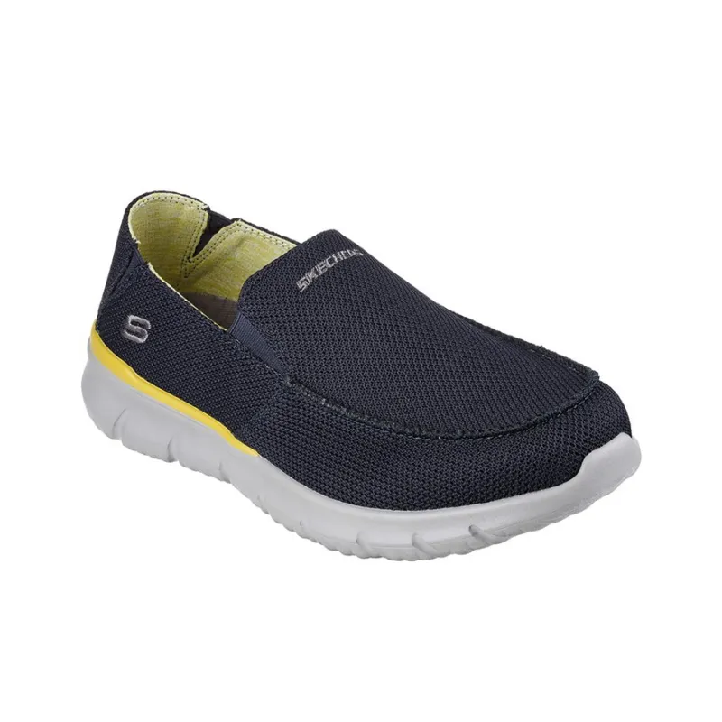 Skechers Del Retto Malvern Cushioning Anti Slip Wear Resistant Breathability Low Top Casual Shoes Men's Blue Loose Fit-2