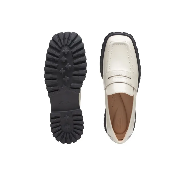 Clarks Trendy Series Loafers Women's White-3