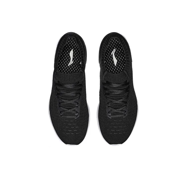 LiNing Qinghong Cushioning Breathable Lightweight Low-Top Running Shoes Unisex Black White-3