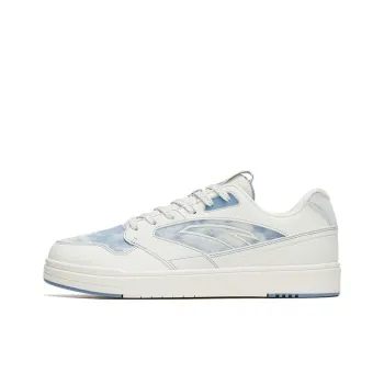Anta Street Naughty Anti Slip Wear Resistant Low Top Skateboard Shoes White And Blue Tie dye