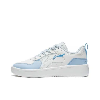 LiNing Spike Years Anti Slip And Wear Resistant Breathable Low Top Skateboard Shoes Women's White Blue