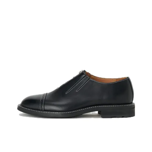 Hender Scheme Front Fastner Dress Shoes Men Low-Top Black/White